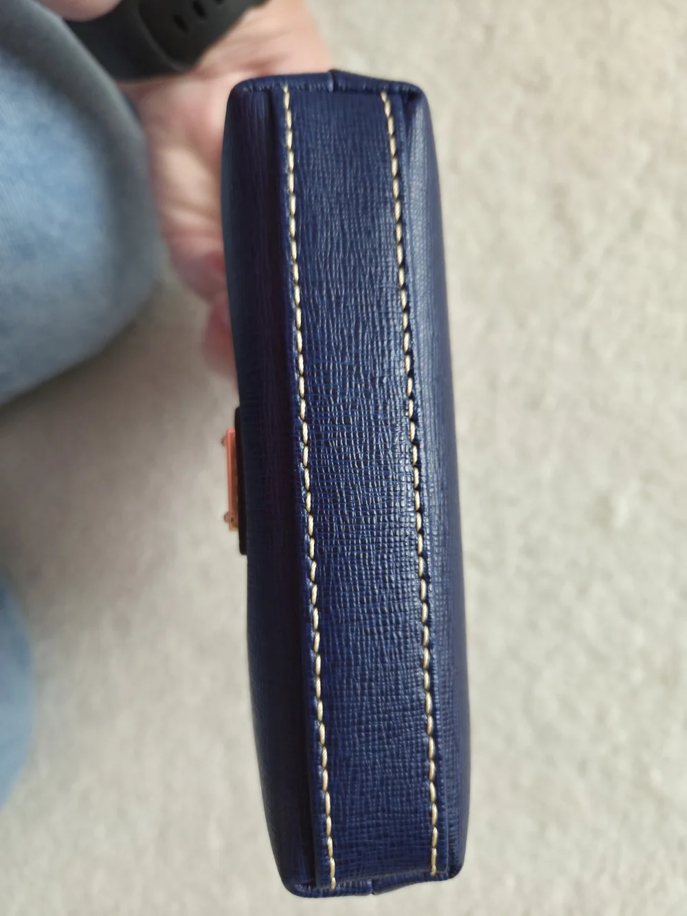 Dooney & Bourke Navy Leather Kiss-Lock Coin Purse